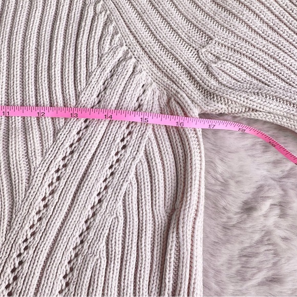 Vintage Tribal Baby Pink Coquette Knit Crocheted Mock Neck Sweater - Picture 2 of 6